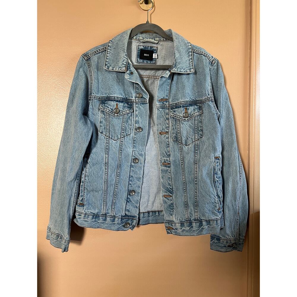 BDG Urban Outfitters Denim Trucker Jacket Womens M Light Acid Wash 100% Cotton